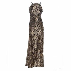 Alice McCall Black and Gold Floral Maxi Dress